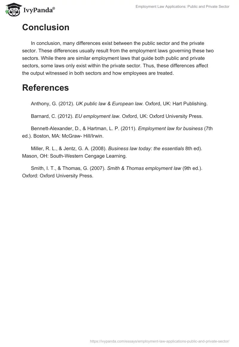 Employment Law Applications: Public and Private Sector. Page 4