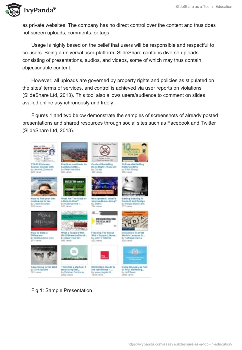 SlideShare as a Tool in Education. Page 2