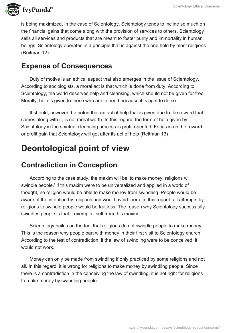 Scientology Ethical Concerns. Page 2