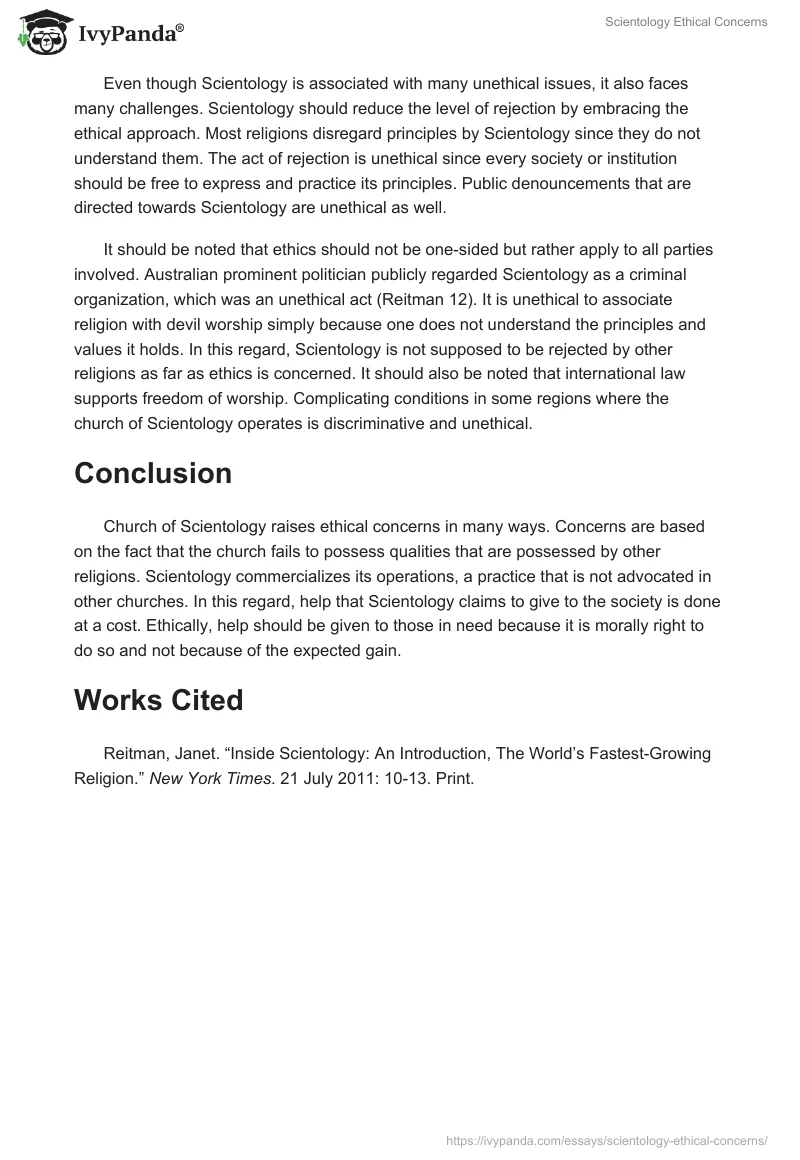 Scientology Ethical Concerns. Page 5