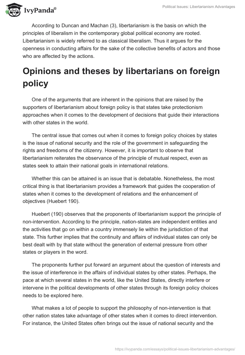 Political Issues: Libertarianism Advantages. Page 2