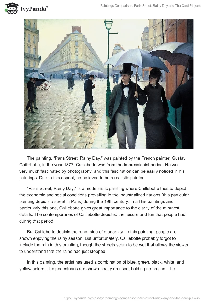 Paintings Comparison: Paris Street, Rainy Day and The Card Players. Page 2