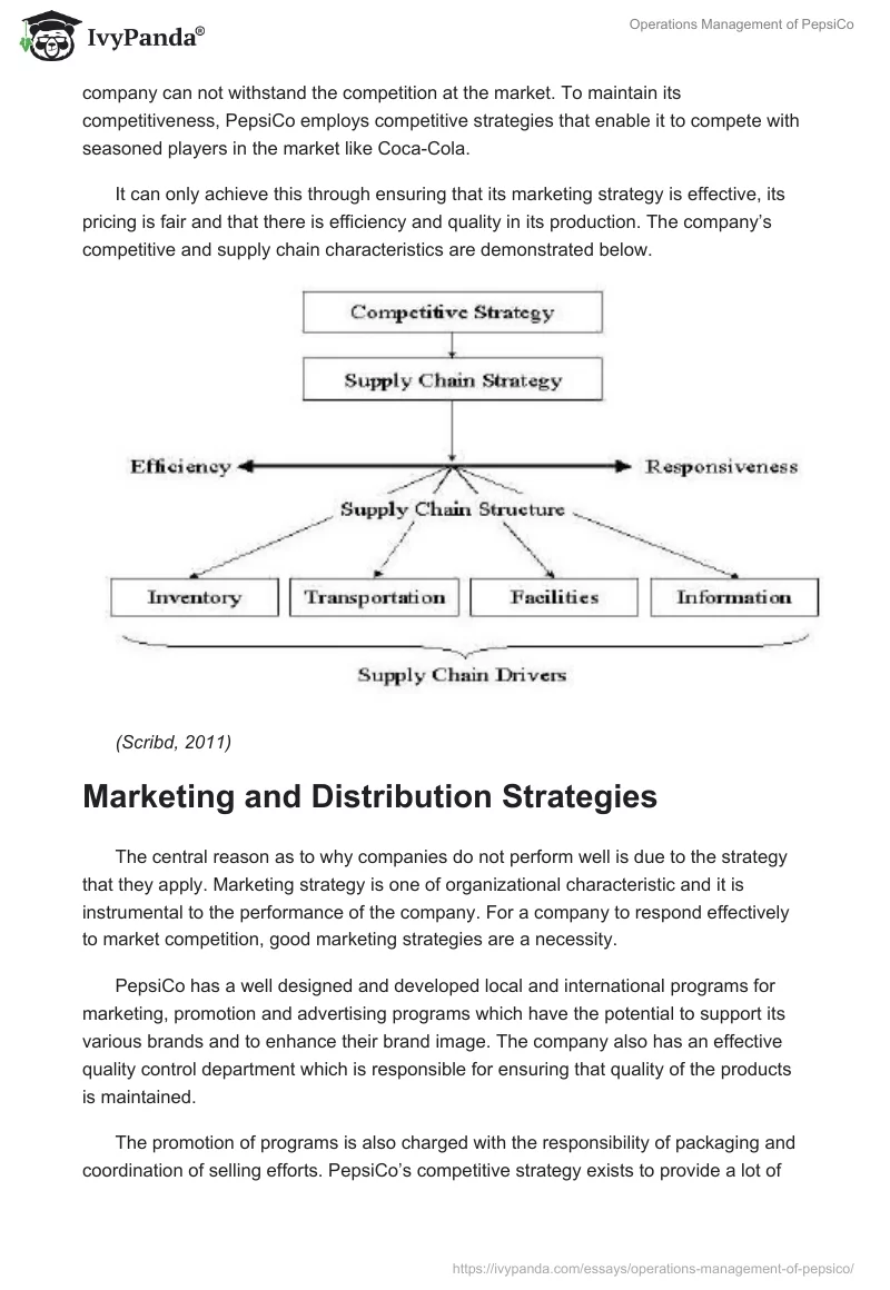 Operations Management of PepsiCo. Page 4