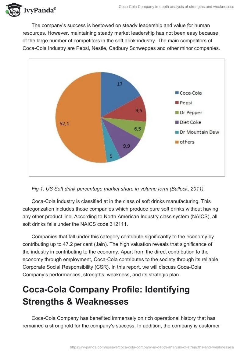Coca-Cola Company In-Depth Analysis of Strengths and Weaknesses. Page 2