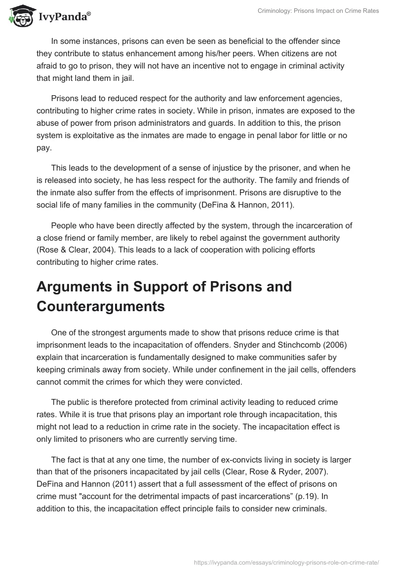 Criminology: Prisons Impact on Crime Rates. Page 3