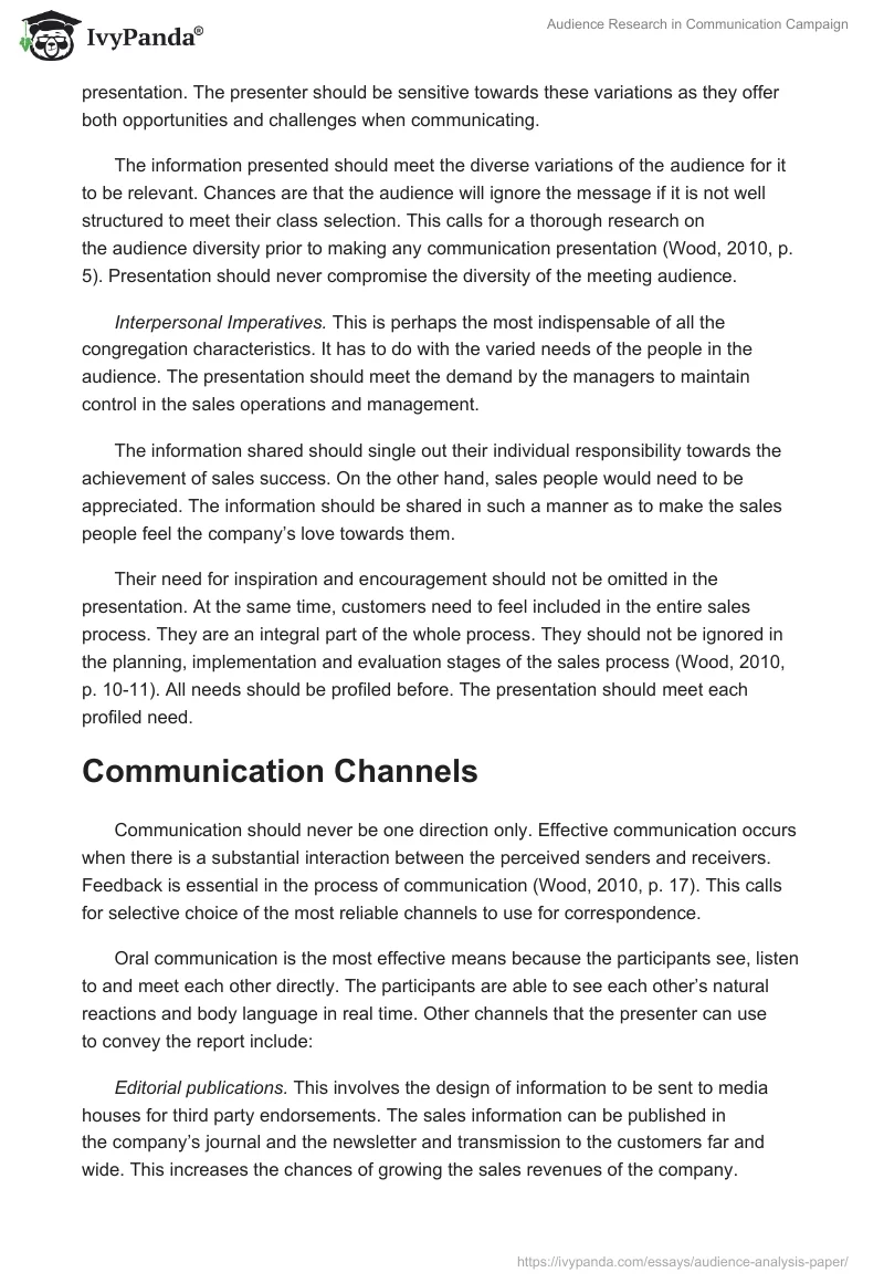 Audience Research in Communication Campaign. Page 2