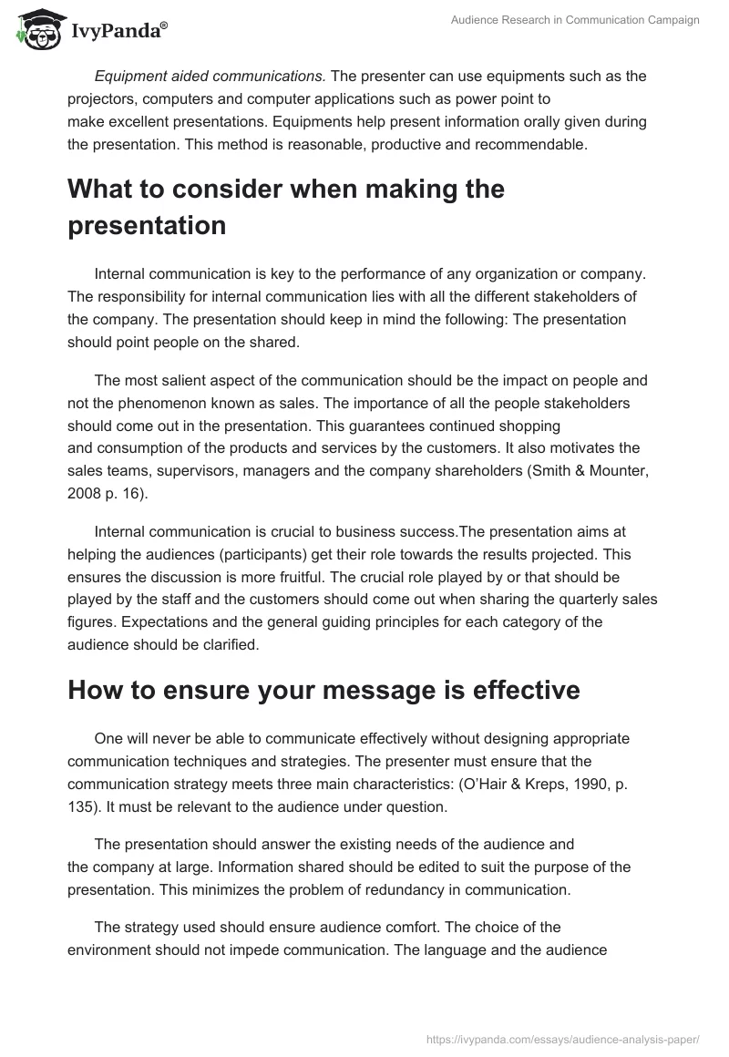 Audience Research in Communication Campaign. Page 3