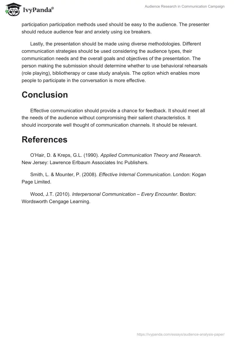 Audience Research in Communication Campaign. Page 4