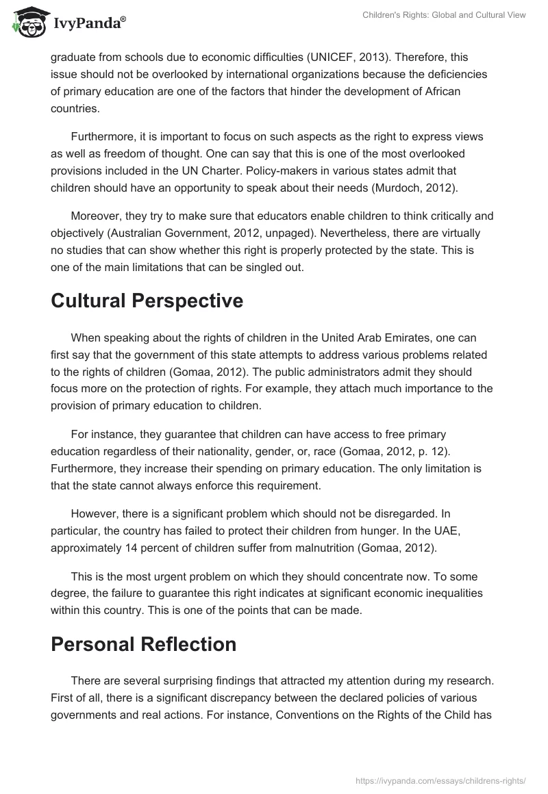 Children's Rights: Global and Cultural View. Page 2