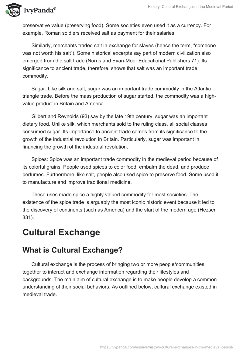 History: Cultural Exchanges in the Medieval Period. Page 2