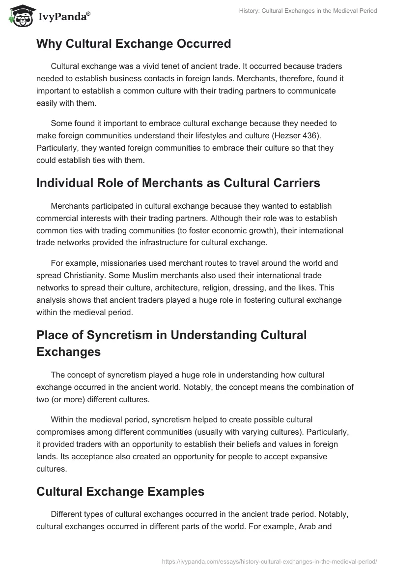 History: Cultural Exchanges in the Medieval Period. Page 3