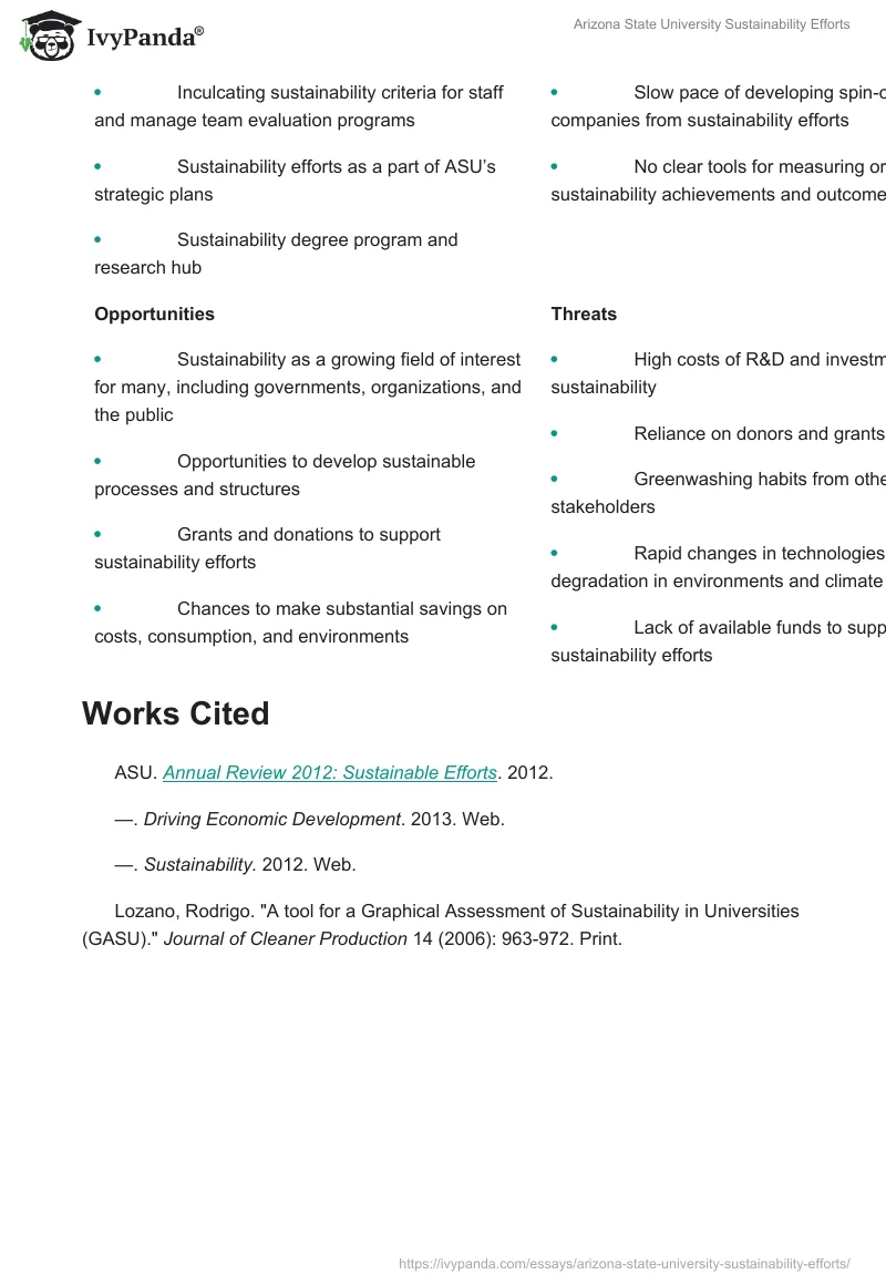 Arizona State University Sustainability Efforts. Page 4
