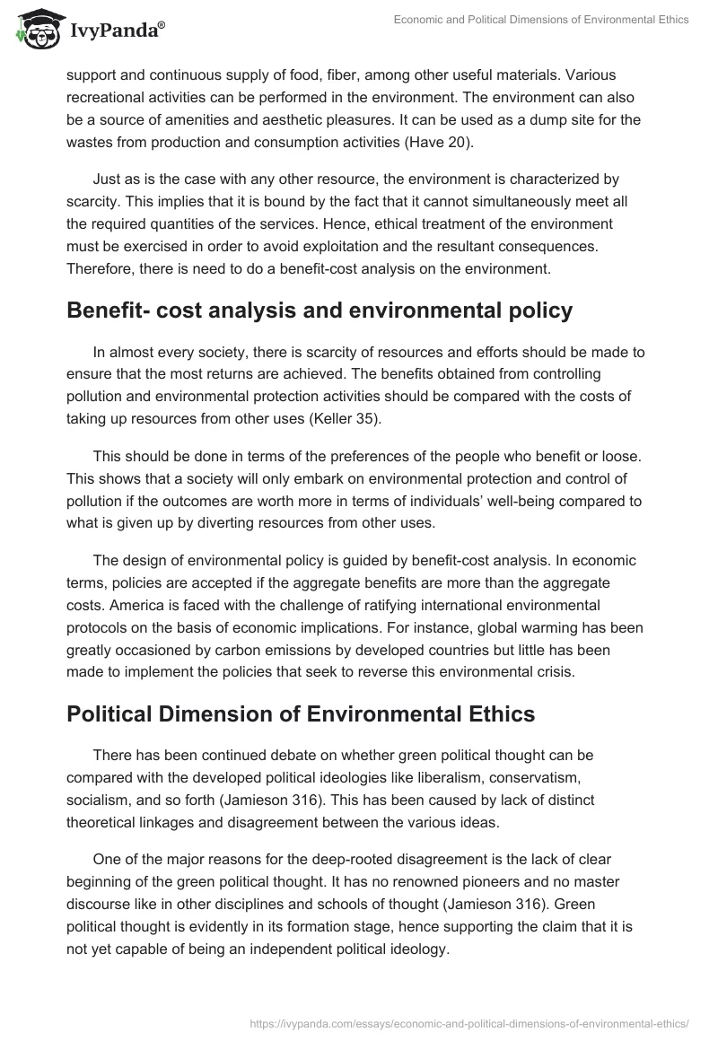 Economic and Political Dimensions of Environmental Ethics. Page 4