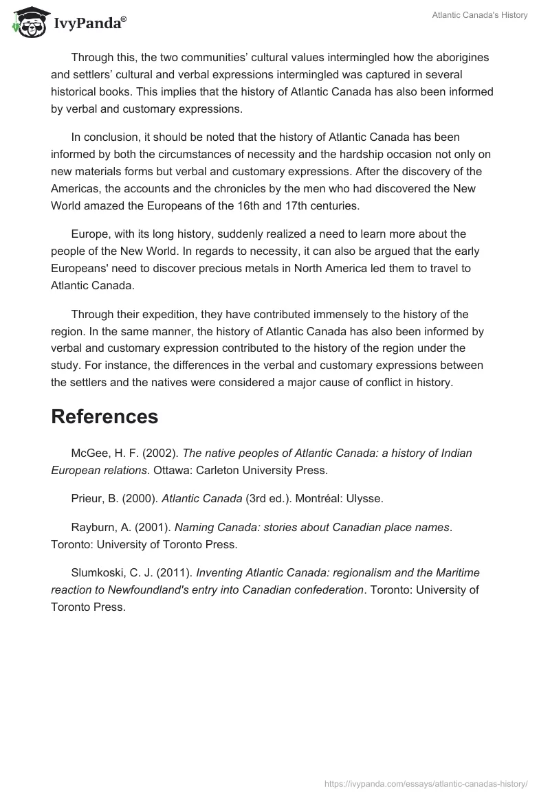 Atlantic Canada's History. Page 4