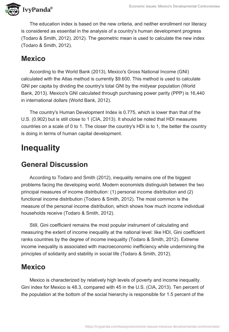 Economic Issues: Mexico's Developmental Controversies. Page 2