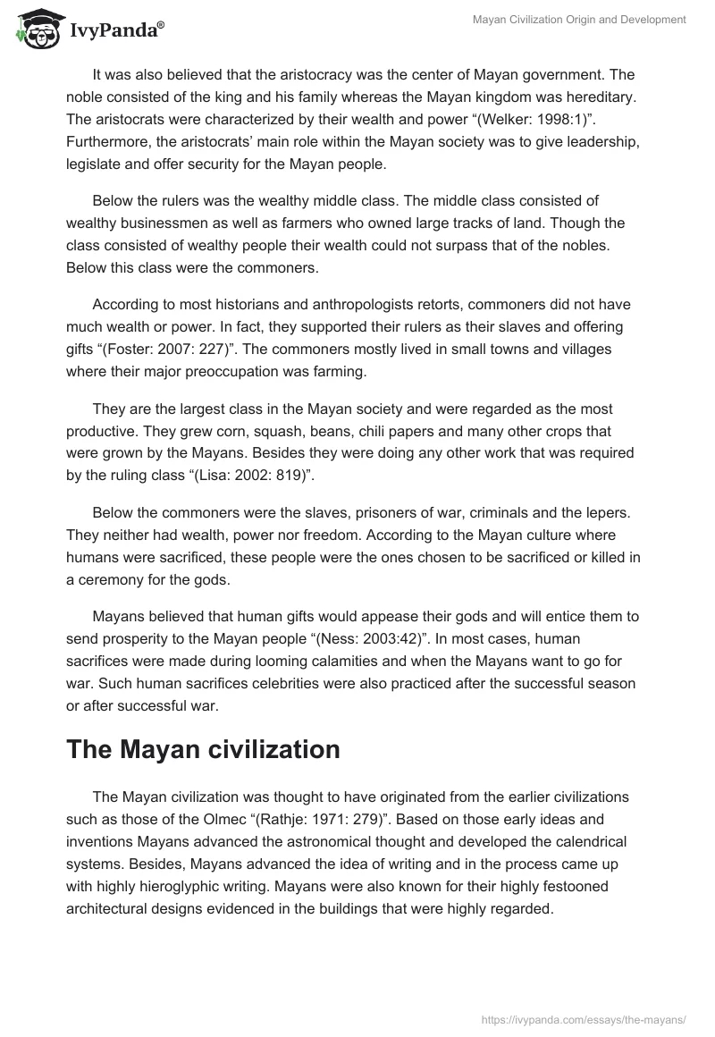 Mayan Civilization Origin and Development. Page 3