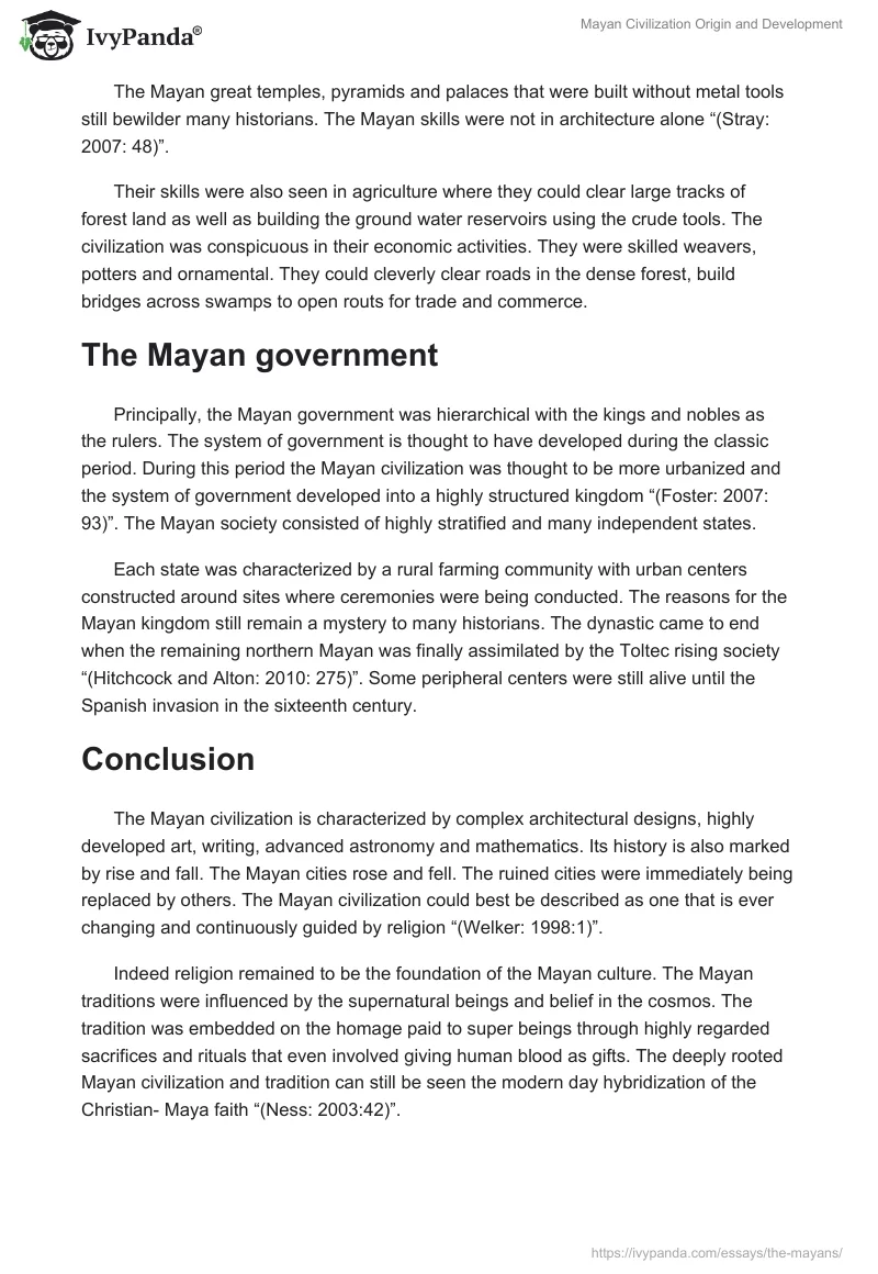 Mayan Civilization Origin and Development. Page 4