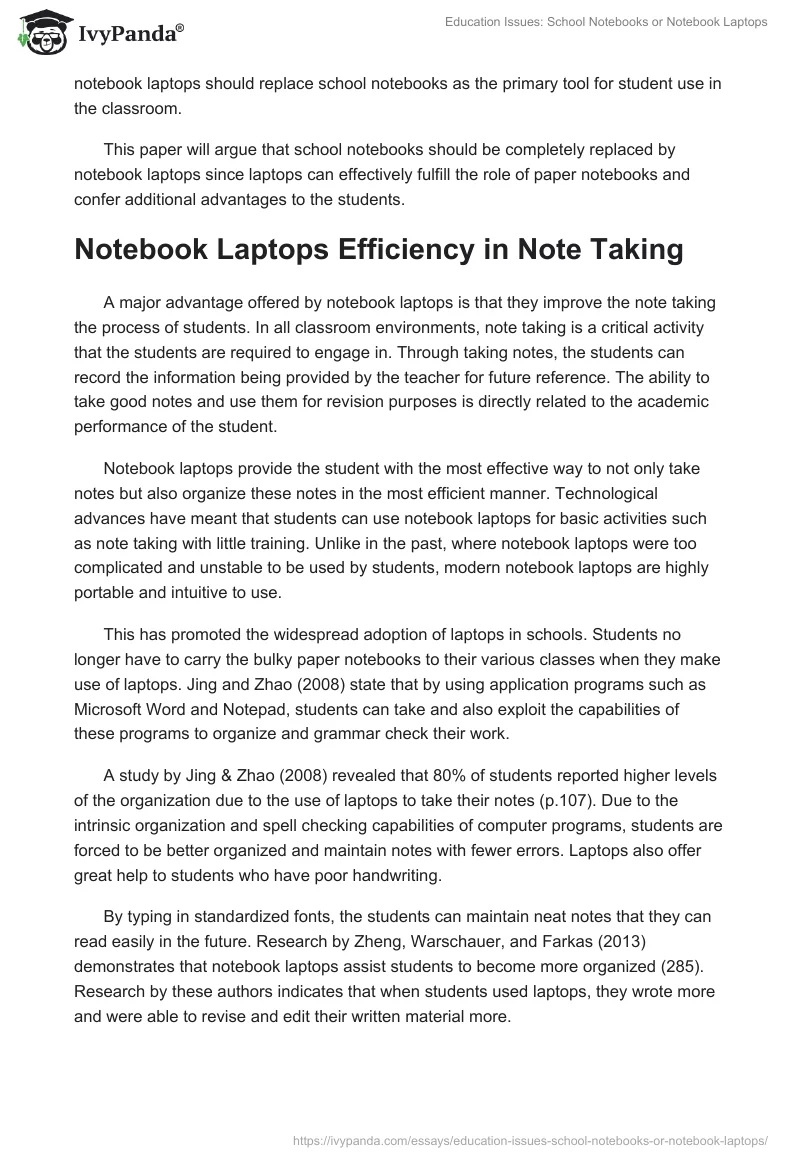 Education Issues: School Notebooks or Notebook Laptops. Page 2