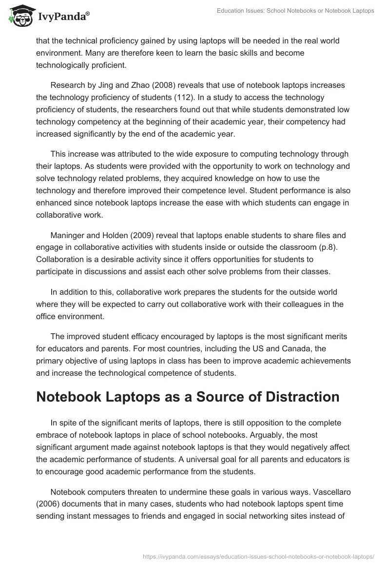 Education Issues: School Notebooks or Notebook Laptops. Page 4
