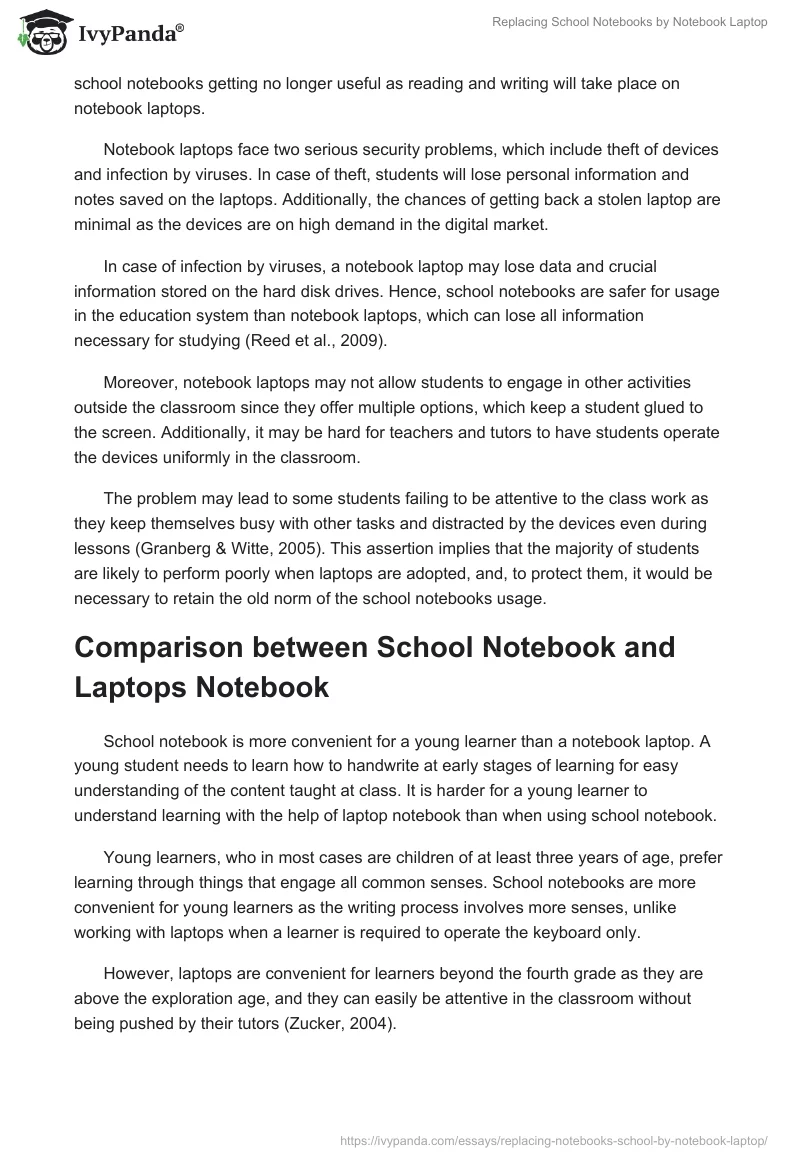 Replacing School Notebooks by Notebook Laptop. Page 3