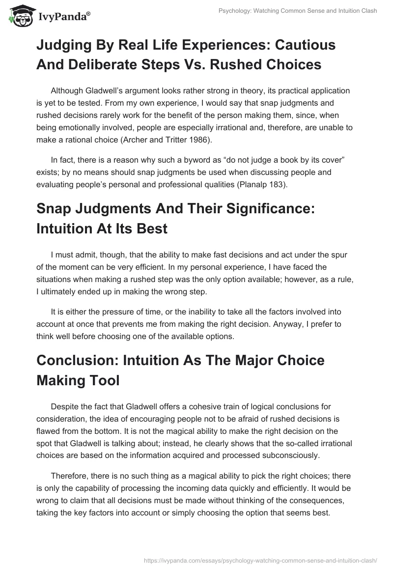 Psychology: Watching Common Sense and Intuition Clash. Page 3