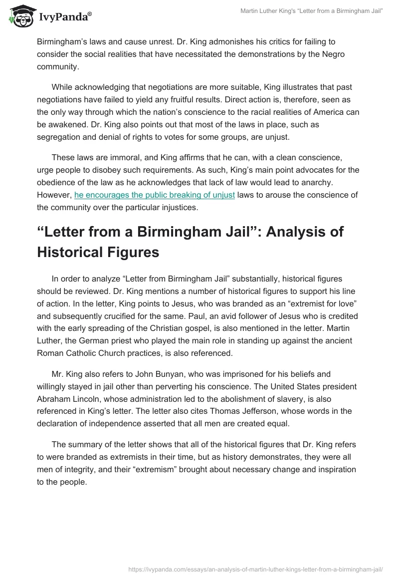 Martin Luther King's “Letter From a Birmingham Jail”. Page 2