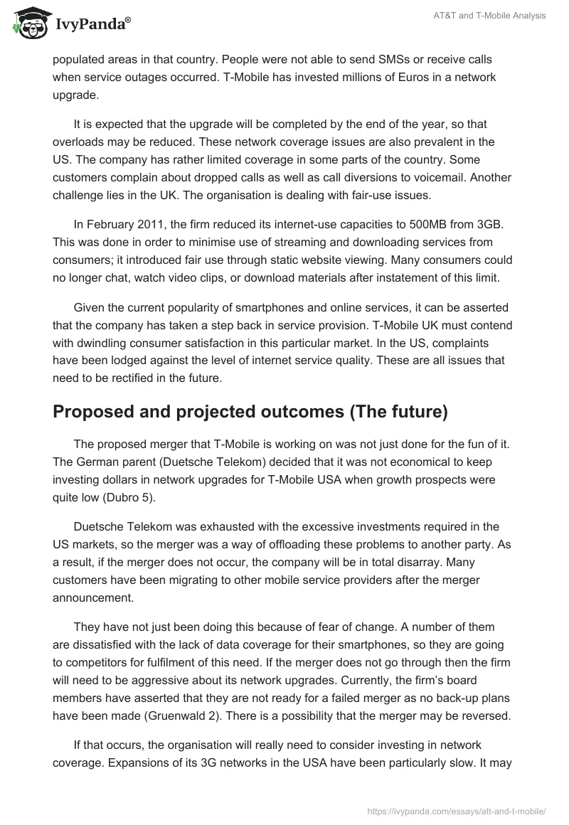 AT&T and T-Mobile Analysis. Page 4