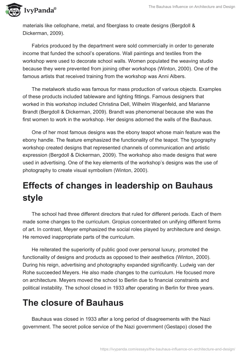 The Bauhaus Influence on Architecture and Design. Page 4