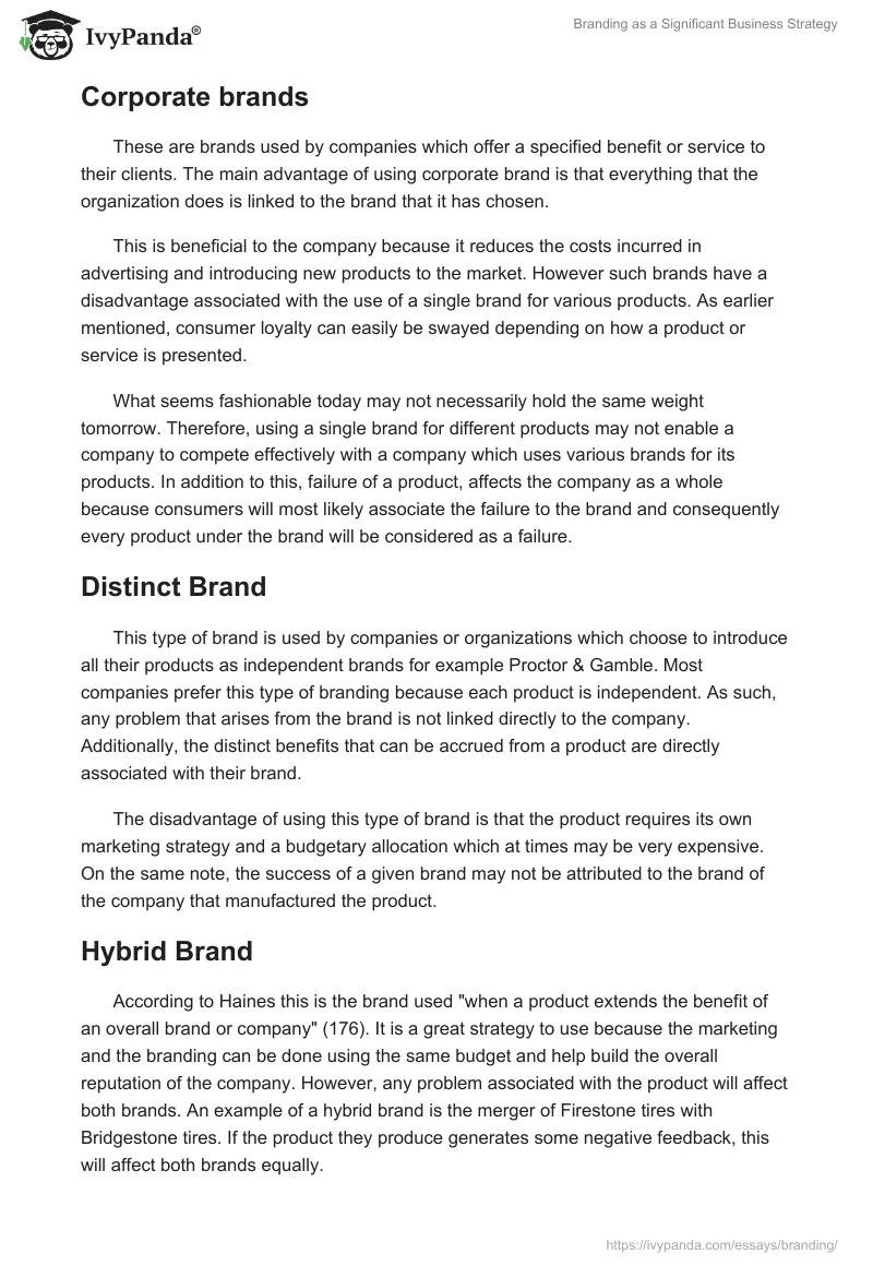 Branding as a Significant Business Strategy. Page 3