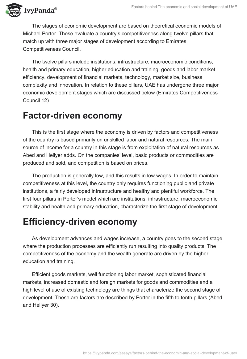 Factors behind The economic and social development of UAE. Page 3