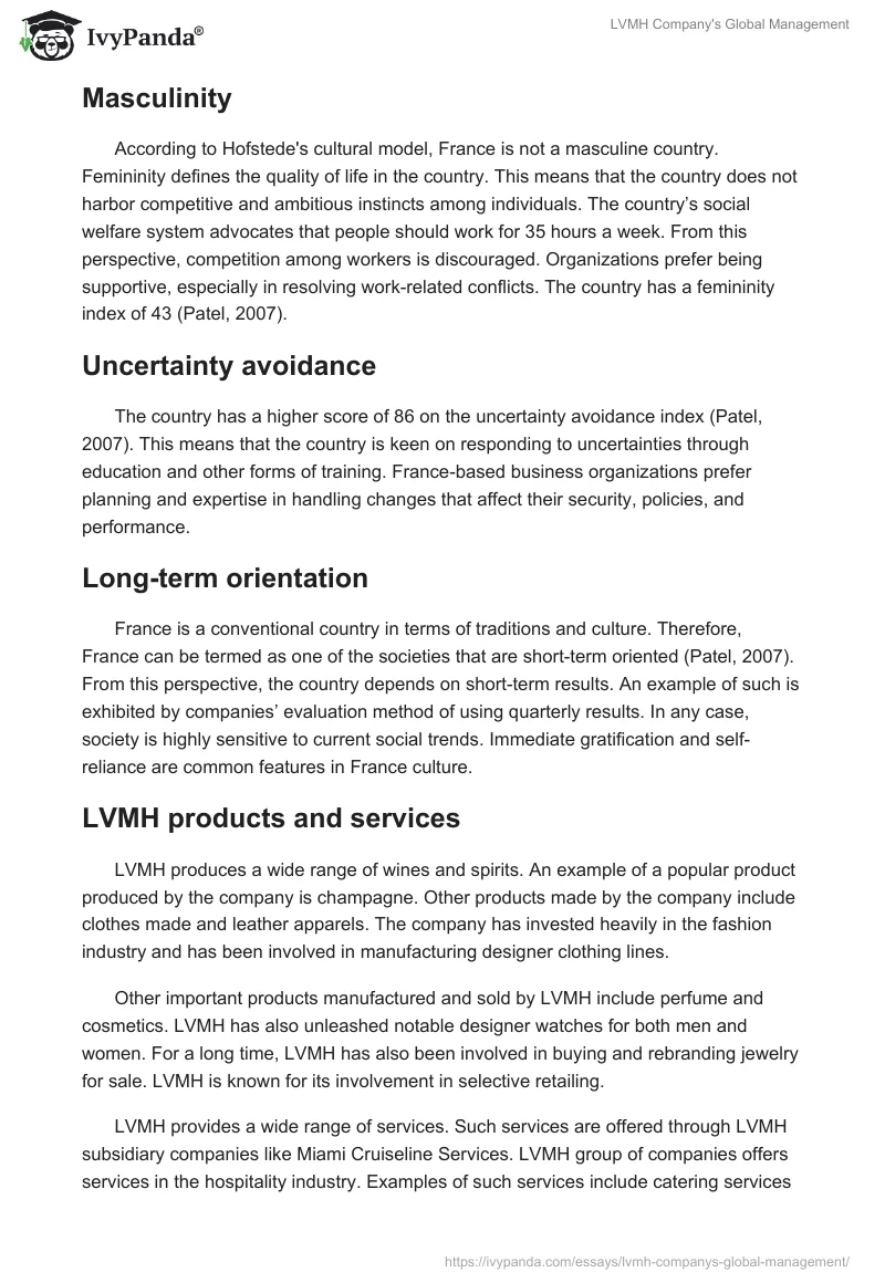 LVMH Company's Global Management. Page 2