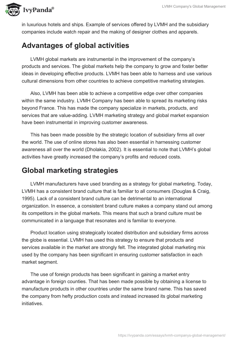 LVMH Company's Global Management. Page 3