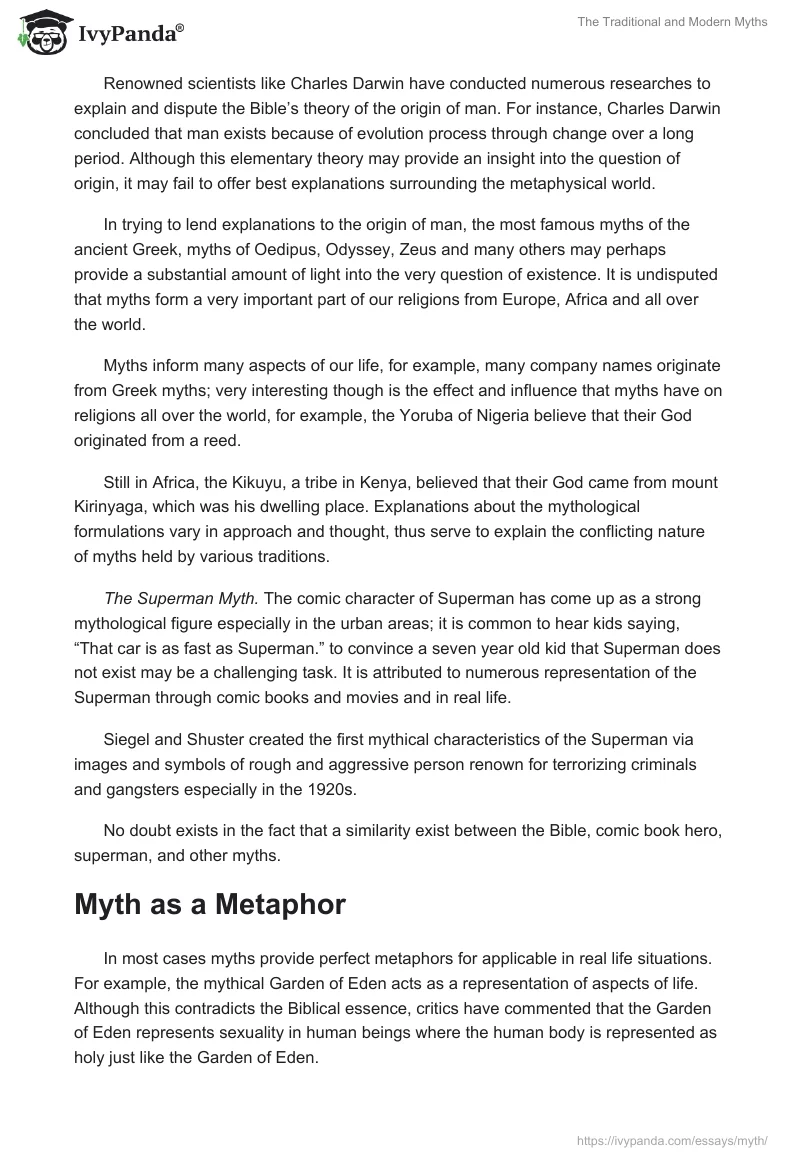 The Traditional and Modern Myths. Page 3