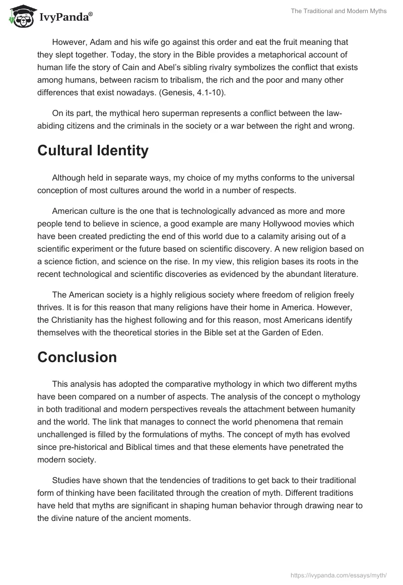 The Traditional and Modern Myths. Page 4