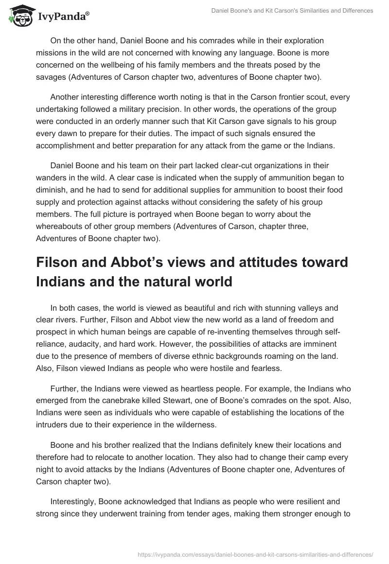 Daniel Boone's and Kit Carson's Similarities and Differences. Page 3