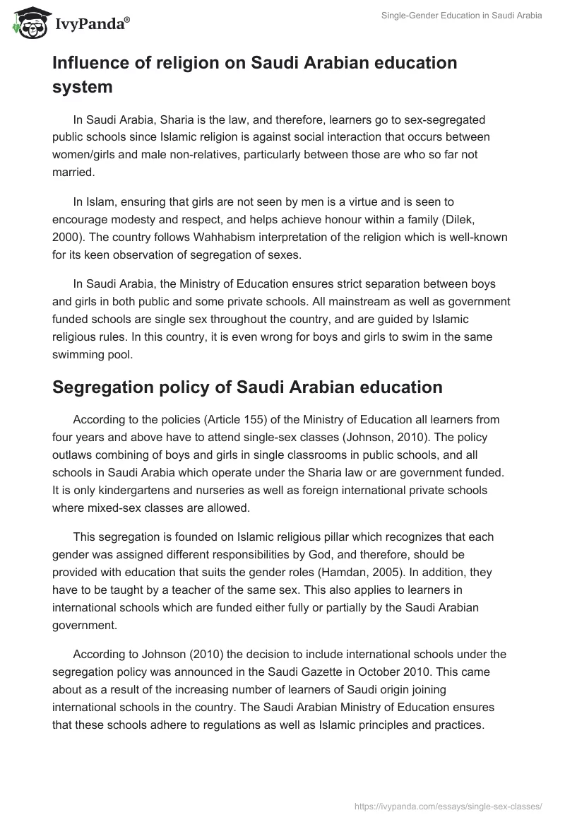 Single-Gender Education in Saudi Arabia. Page 2