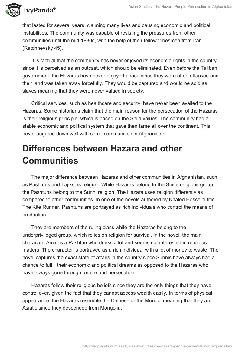Asian Studies: The Hazara People Persecution in Afghanistan. Page 3