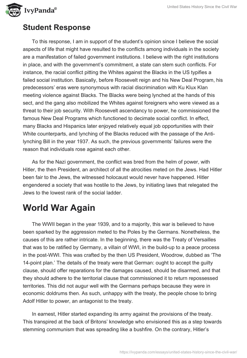 United States History Since the Civil War. Page 2