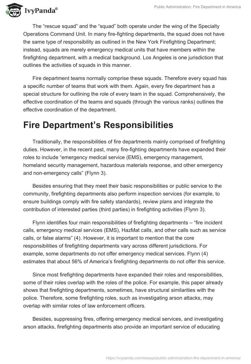 Public Administration: Fire Department in America. Page 4