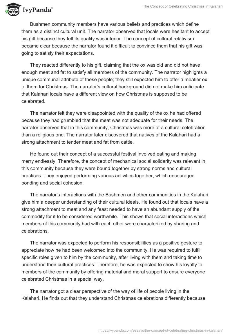 The Concept of Celebrating Christmas in Kalahari. Page 2