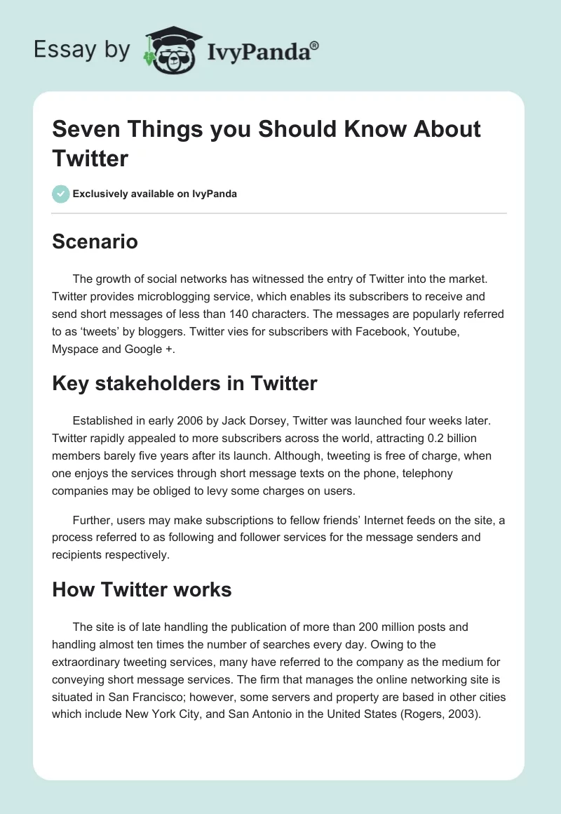Seven Things You Should Know About Twitter. Page 1
