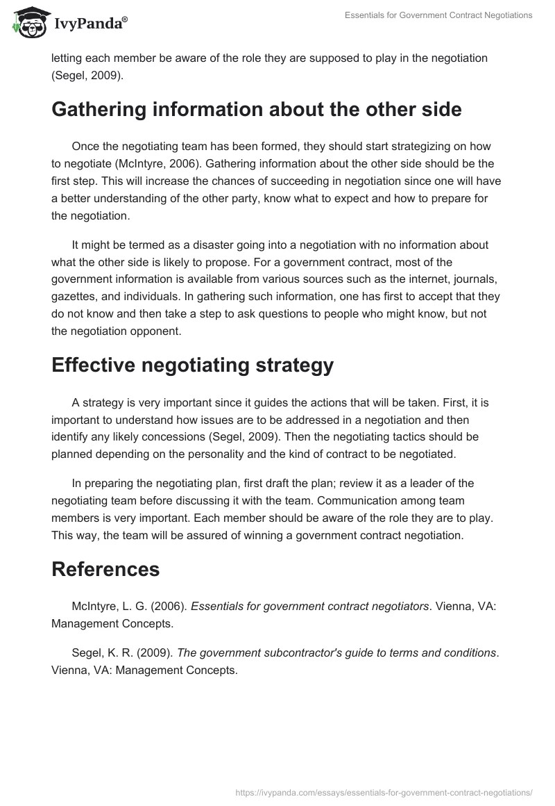 Essentials for Government Contract Negotiations. Page 2