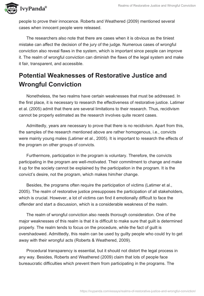 Realms of Restorative Justice and Wrongful Conviction. Page 3
