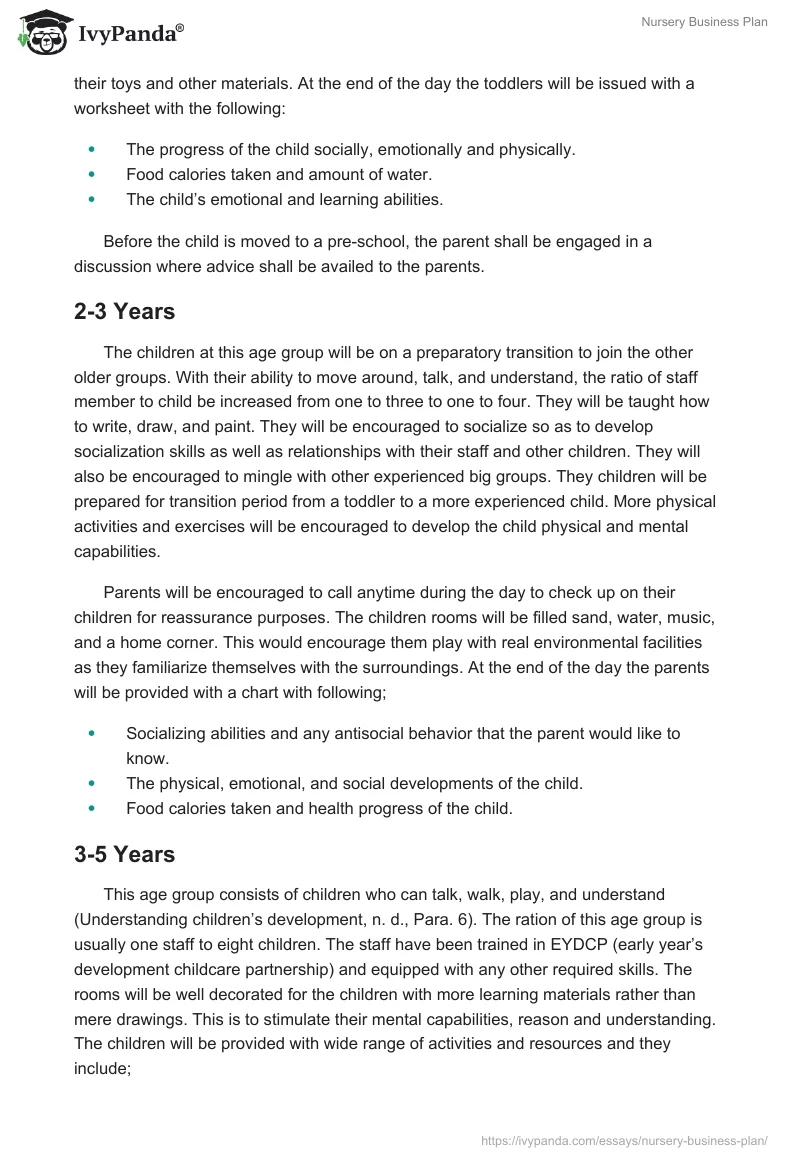 Nursery Business Plan. Page 5