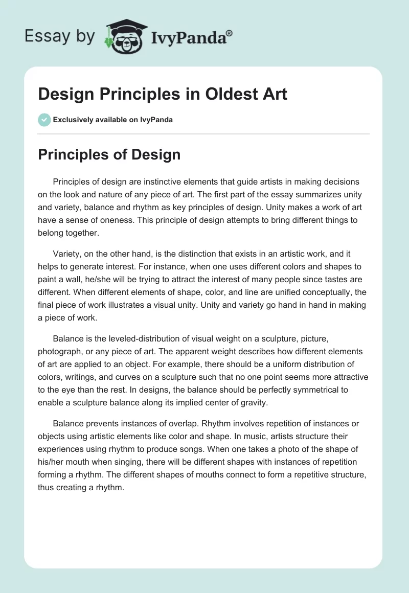 Design Principles in Oldest Art. Page 1