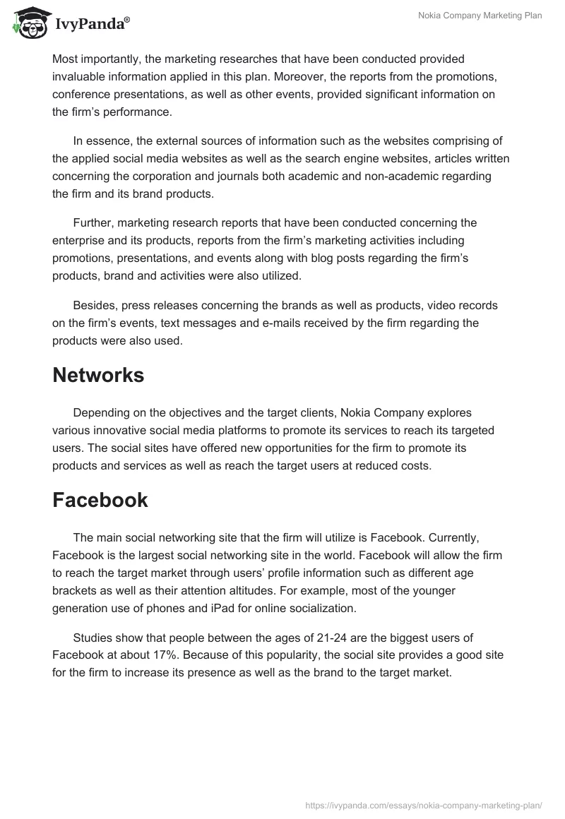 Nokia Company Marketing Plan. Page 4