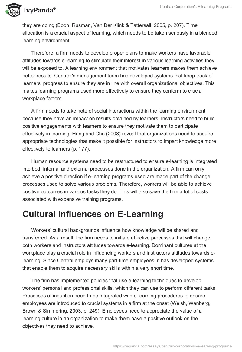 Centrax Corporation's E-Learning Programs. Page 3