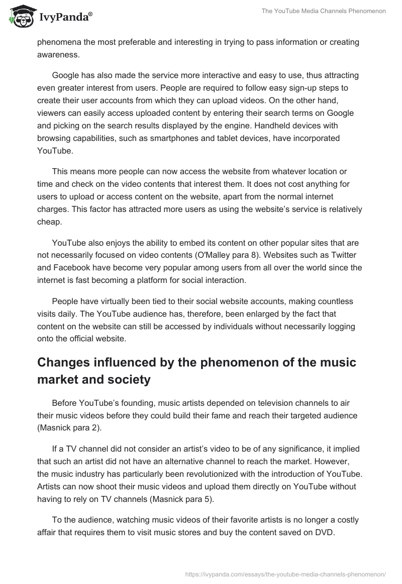 The YouTube Media Channels Phenomenon. Page 2
