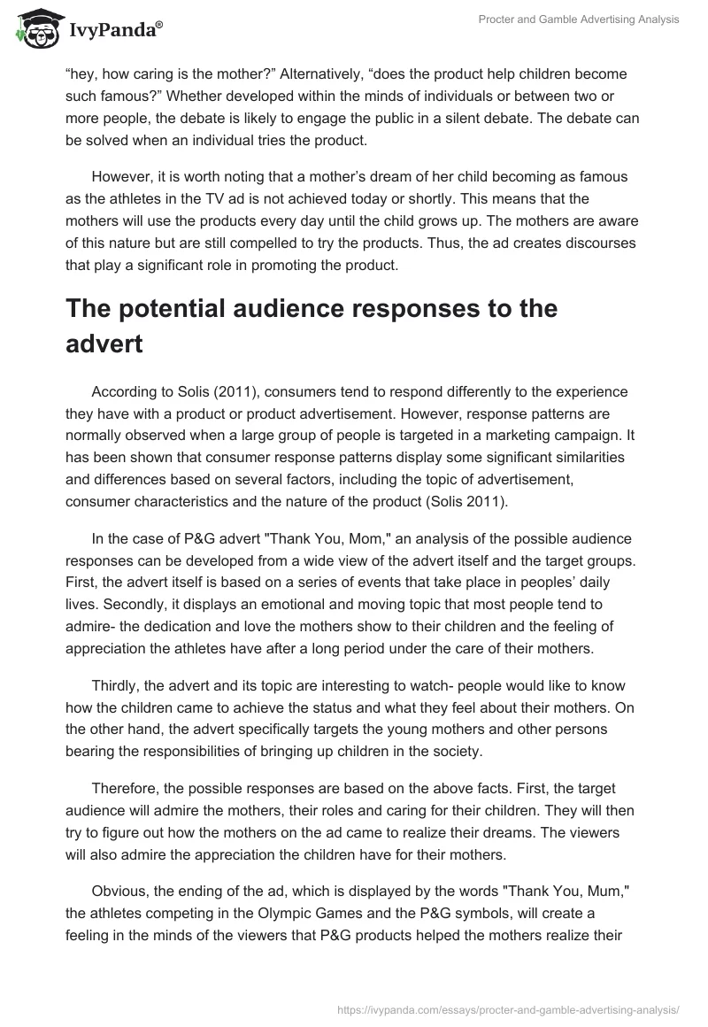 Procter and Gamble Advertising Analysis. Page 5