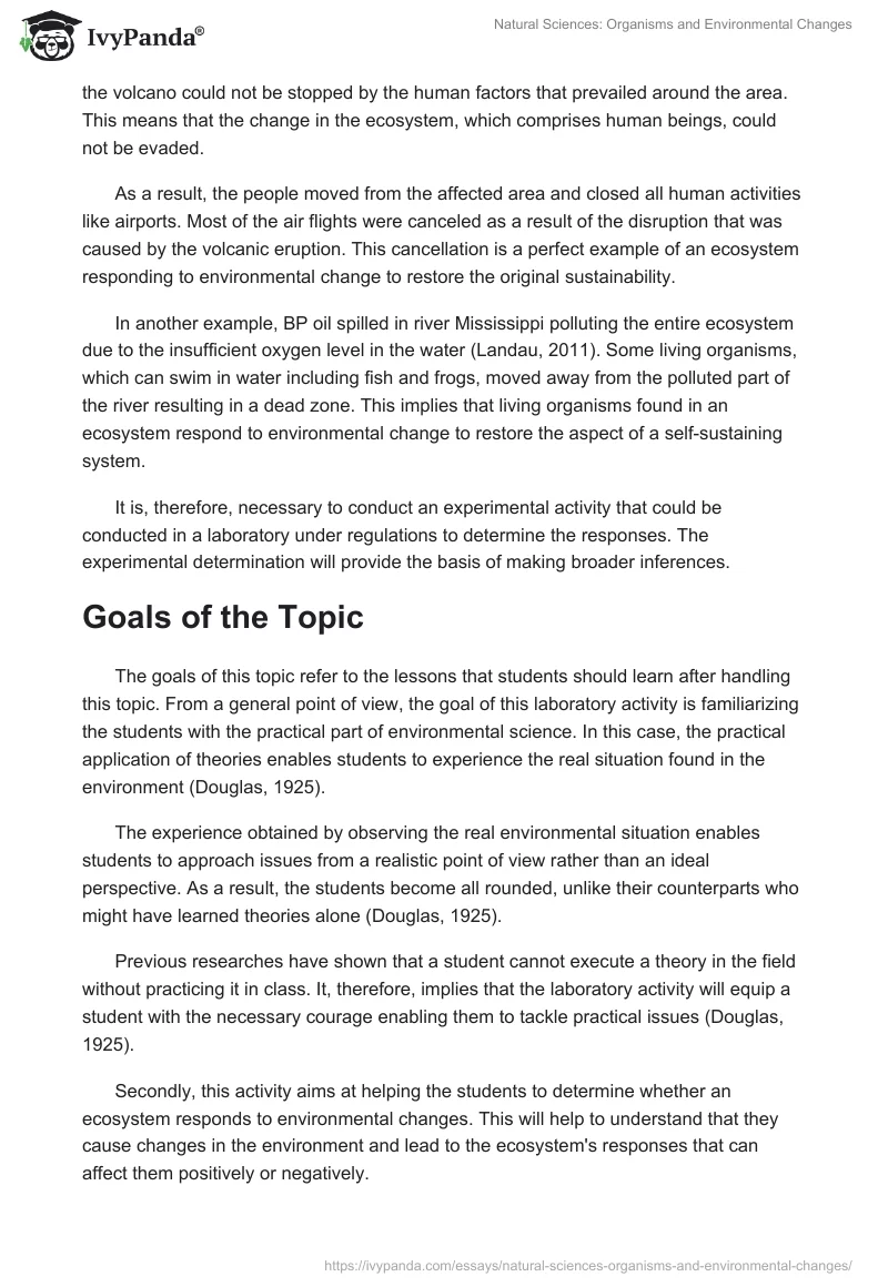 Natural Sciences: Organisms and Environmental Changes. Page 2